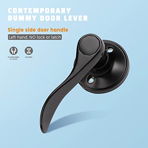 KNOBWELL Matte Black Closet Door Handle - Left-Handed