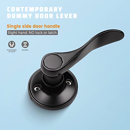 KNOBWELL 10 Pack Matte Black Dummy Door Knobs for Right-Handed Closets