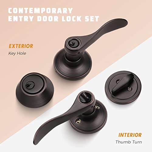 Oil Rubbed Bronze 2-Pack Keyed Alike Door Lockset - Front Entry