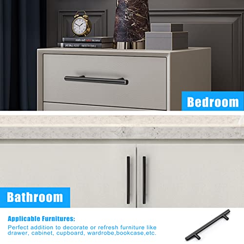 KNOBWELL 30 Pack Euro Style Matte Black Cabinet & Closet Pulls