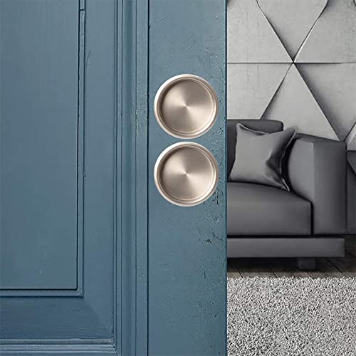 Satin Nickel 6 Pack Closet Door Handle, Easy Snap-in Installation