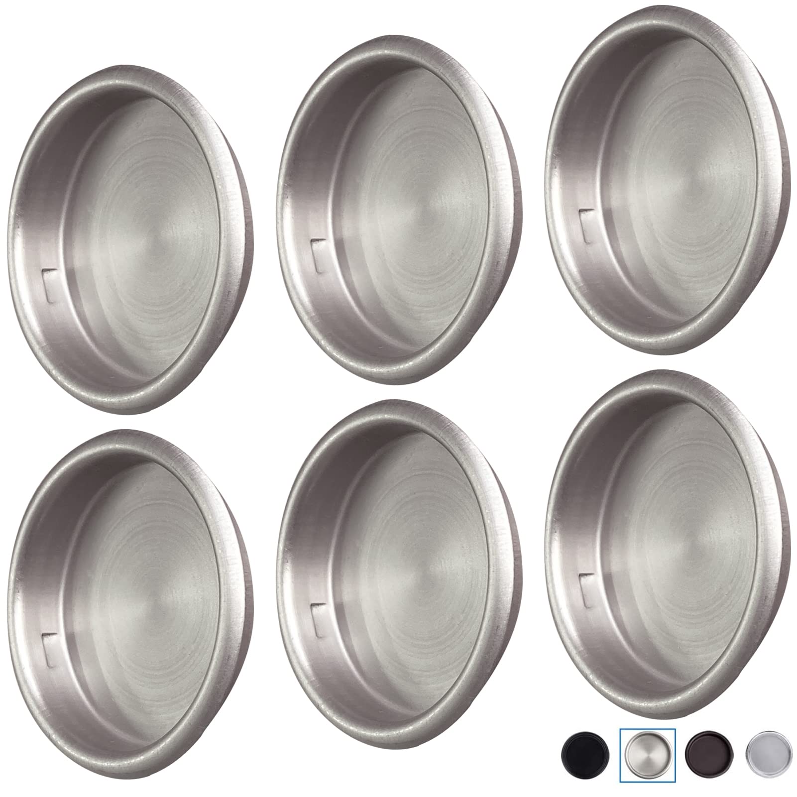 Satin Nickel 6 Pack Closet Door Handle, Easy Snap-in Installation