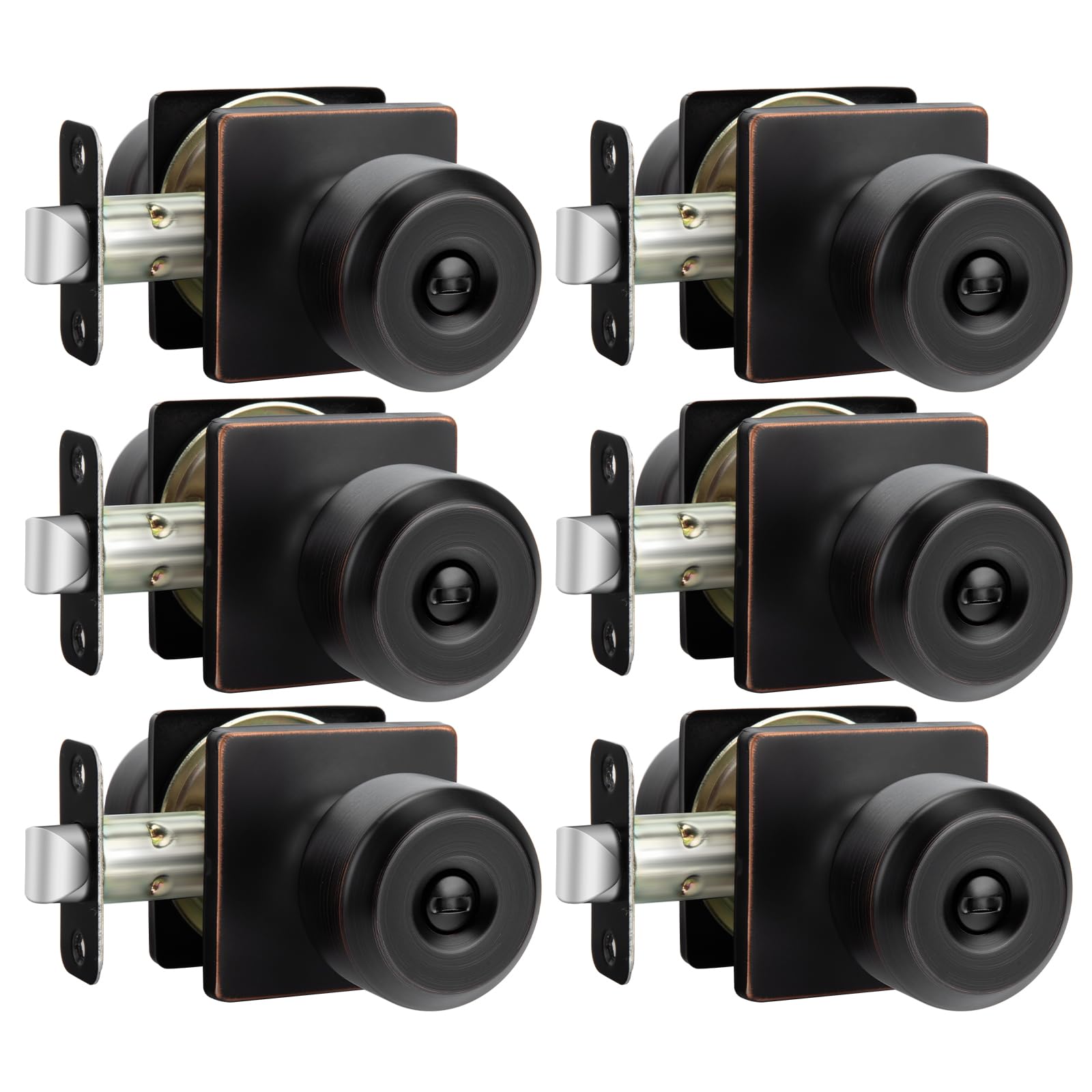 Haidms Oil-Rubbed Bronze Privacy Knobs, 6 Packs for Bedroom & Bathroom